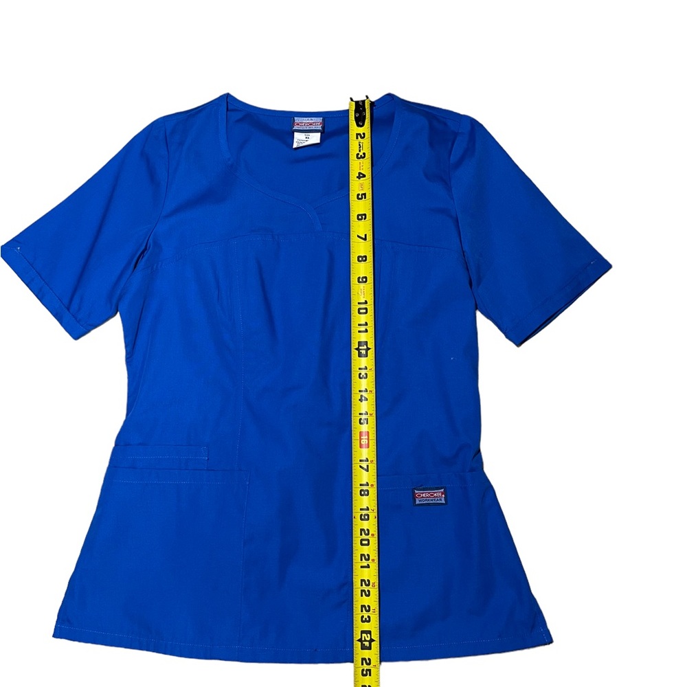 Two Cherokee scrub tops black and blue size XS New - Picture 6 of 12